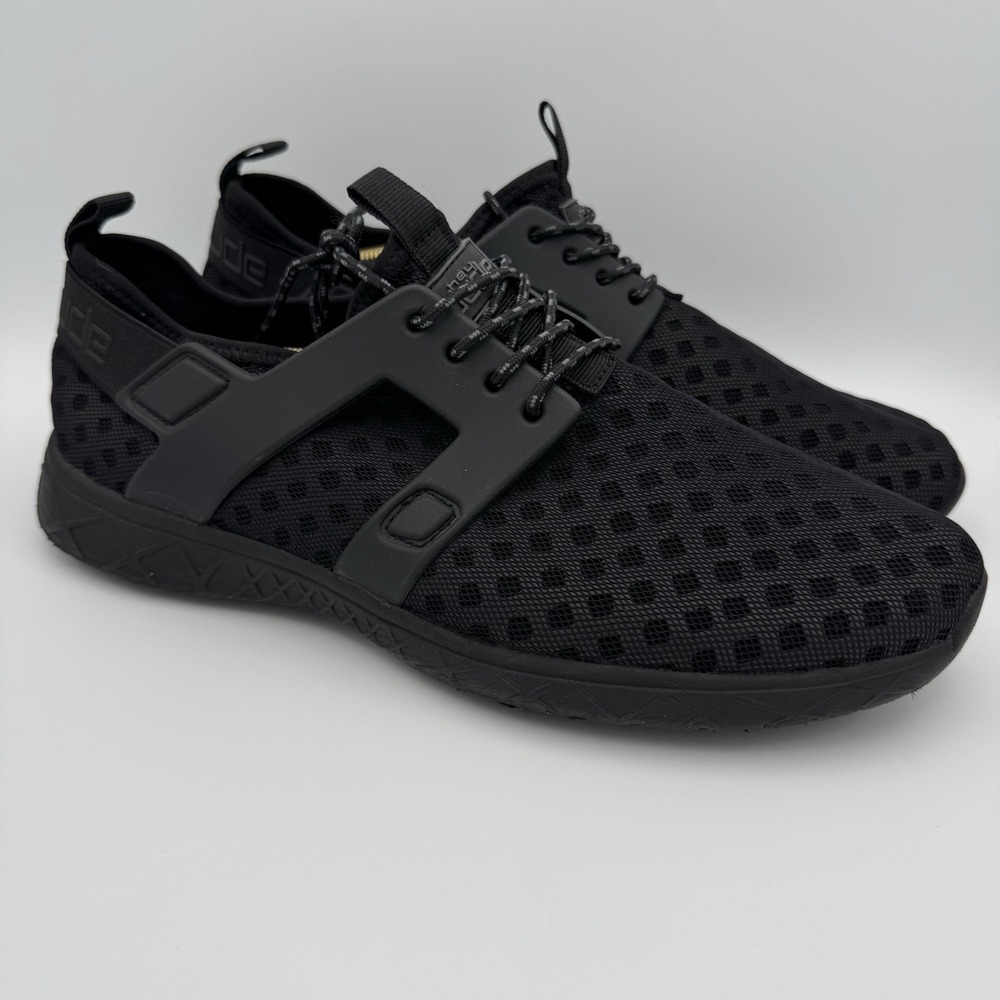 Hey Dude Men's 8 Women's 10 Mistral Sneakers Black Total Black‎ Perforated Mesh
